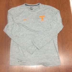 Nike Gray and Orange Long Sleeve Tee